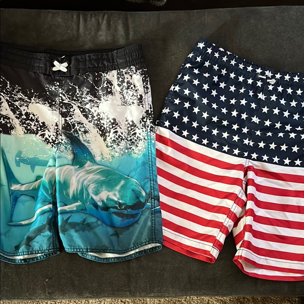 2 pairs boys board shorts